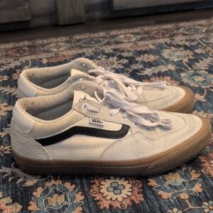 Vans Rowan suede White and Black Skate Sneakers Classic Design - Mens 10